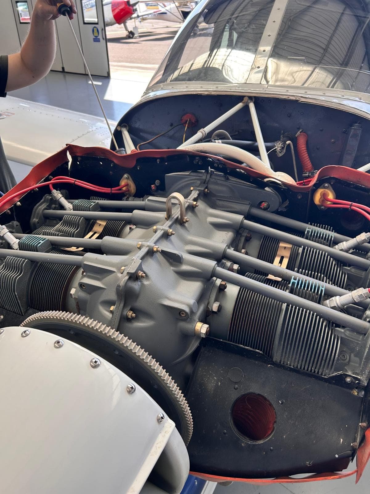 Engine and cowling open